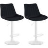 BARHOCKER 2er Set Stoff schwarz - Schwarz, Textil/Metall (49.5/91/50cm) - CLP