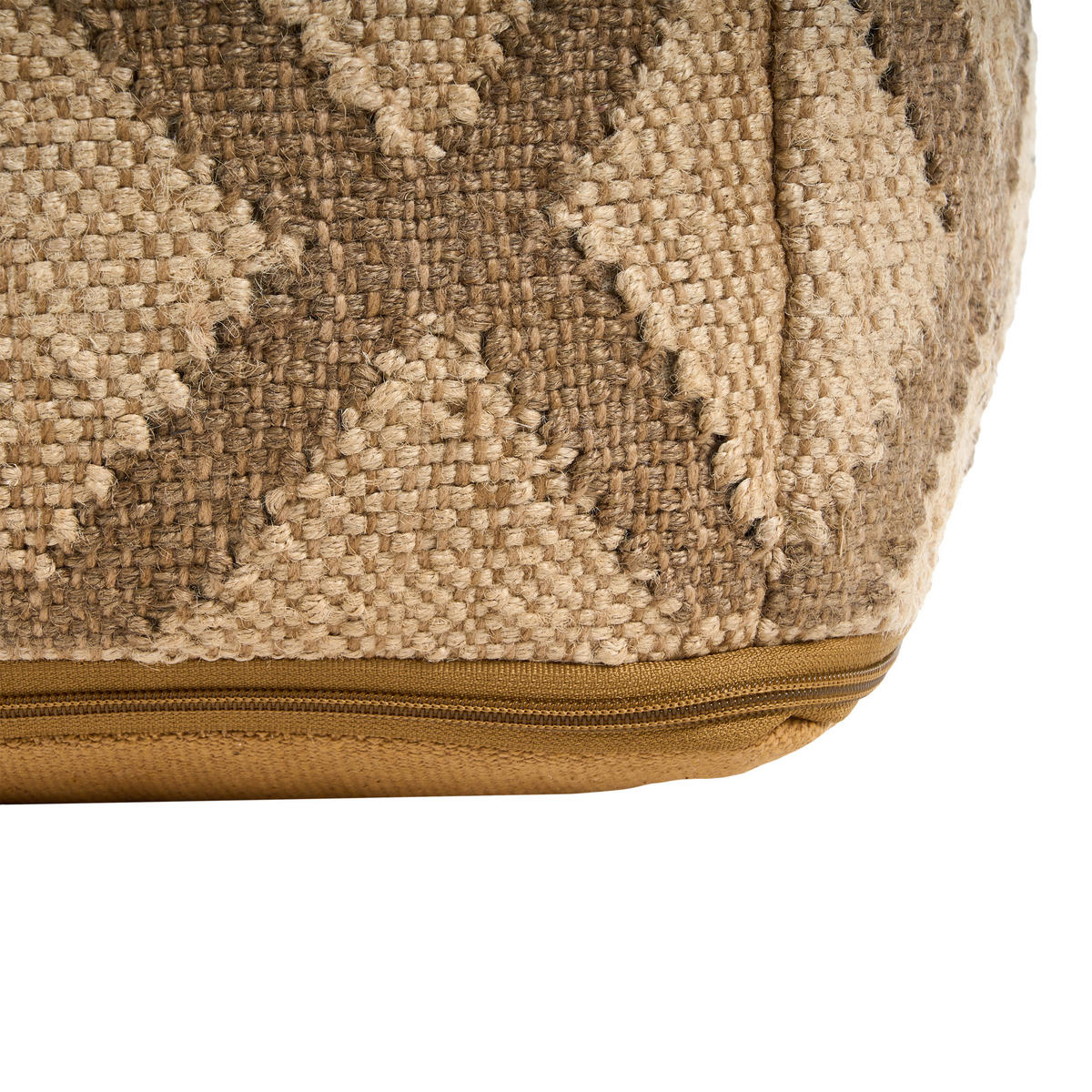 POUF Jute Beige Gopi - Beige/Braun, Textil (50/30/50cm) - Beliani