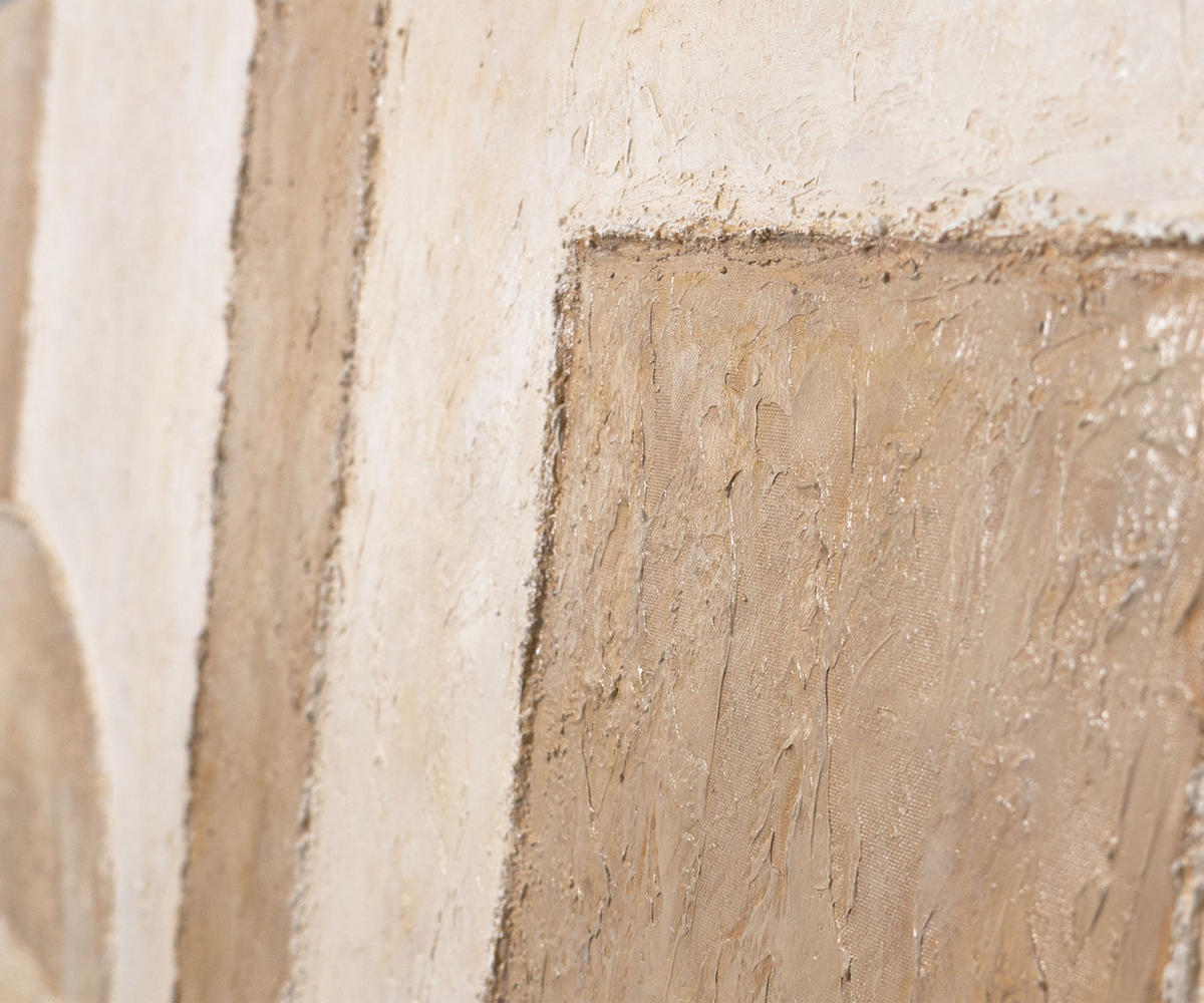 GEMÄLDE Raum der Formen Schattenfugenrahmen Beige 140x70 cm - Beige, Holz (140/70cm) - YS-art gallery