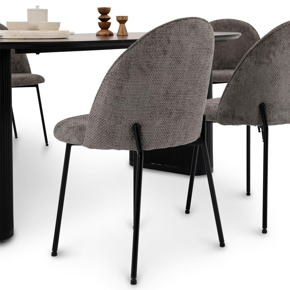 ESSGRUPPE DONOVAN CASSIE 7er Set schwarz - Schwarz, Holzwerkstoff - IDIMEX