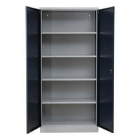 STAHLSCHRANK Bee mit 4 lackierten Fachböden 195x92x42 cm Korpusfarbe Lichtgrau Frontfarbe Anthrazit - Anthrazit, Metall (92/195/42cm)