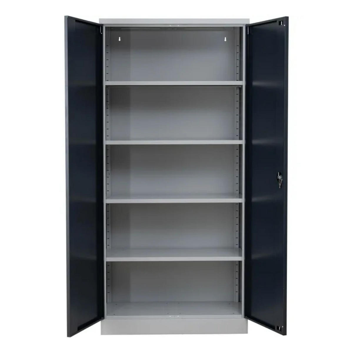 STAHLSCHRANK Bee mit 4 lackierten Fachböden 195x92x42 cm Korpusfarbe Lichtgrau Frontfarbe Anthrazit - Anthrazit, Metall (92/195/42cm)