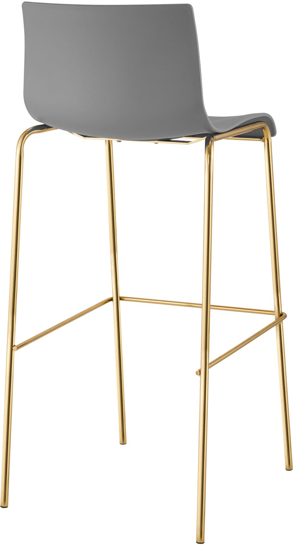 BARHOCKER Kunststoff Grau - Goldfarben/Grau, Kunststoff/Metall (43/100/48cm) - CLP