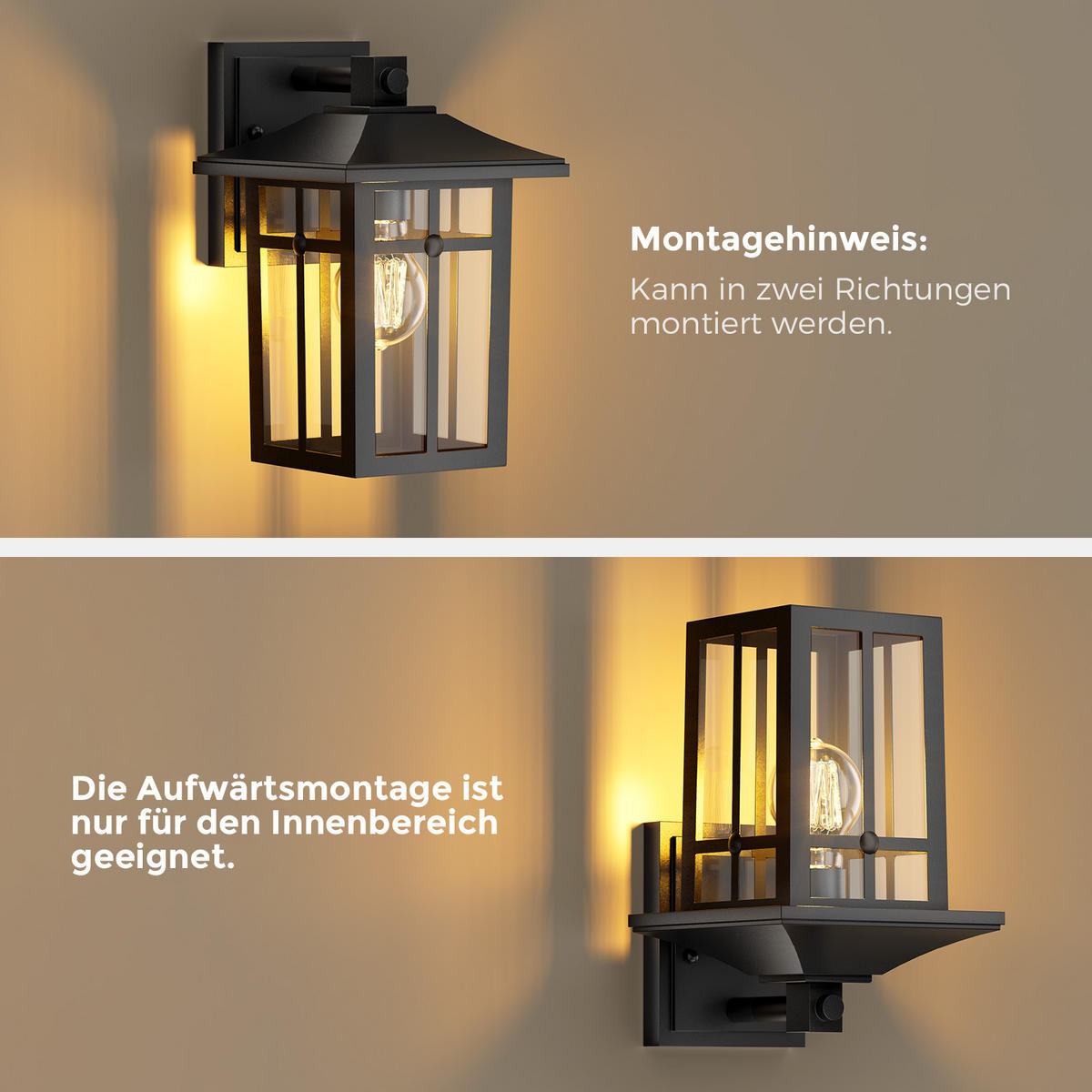 AUSSENWANDLEUCHTE 25,8/19/16 cm schwarz aus aluminium IP44 - Schwarz, Metall (19/25.8/16cm) - S'AFIELINA