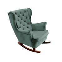 SCHAUKELSESSEL mit gepolstertem Sitz und Armlehnen, 102x81x95 cm, Grün_29853 - Smaragdgrün/Braun, Holz/Textil (81/102/95cm) - DomoHome