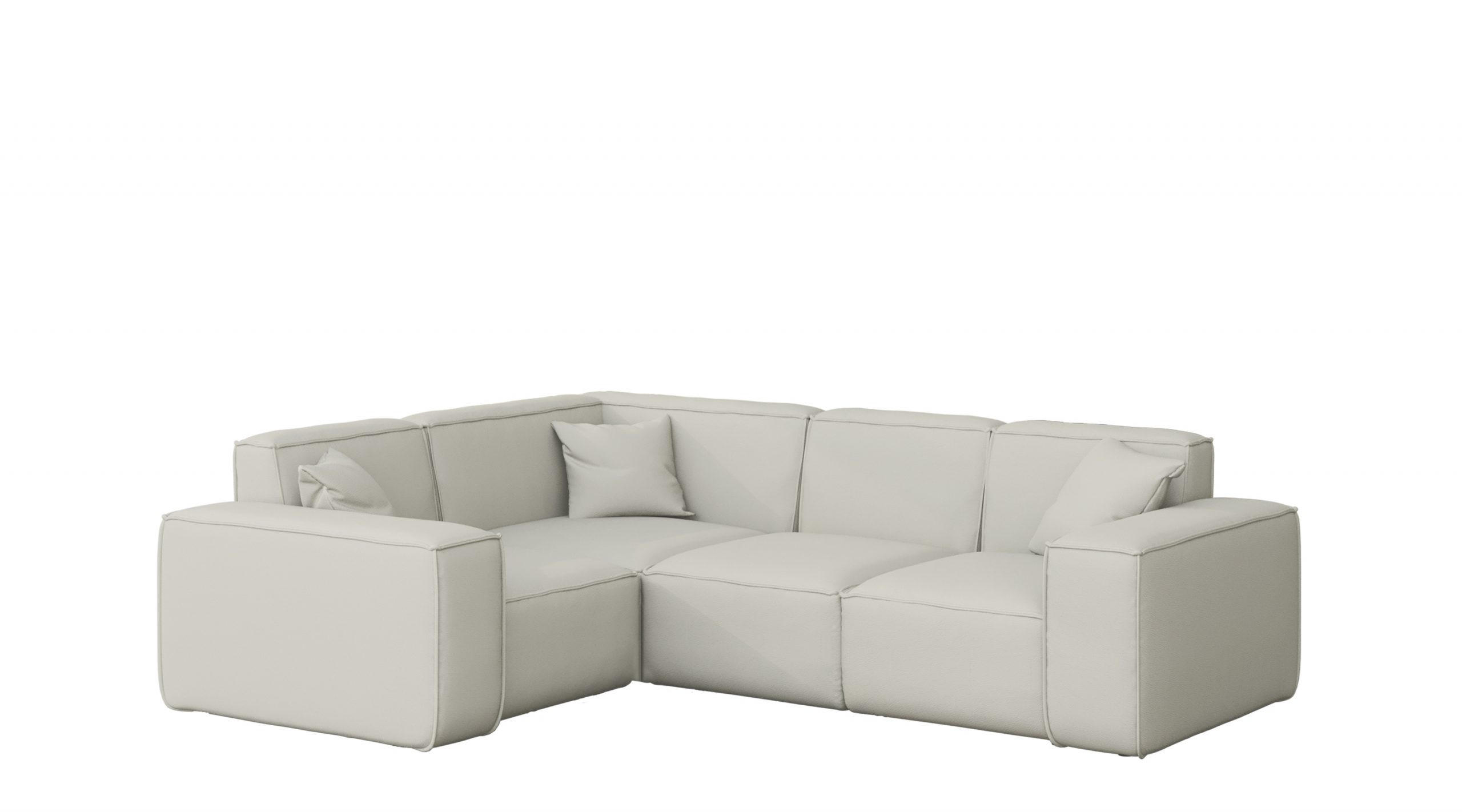 GARTENECKSOFA L-form MALIBU Stoff Odyssey Creme Links - Creme, Holz (181/73/246cm) - Kaiser Möbel