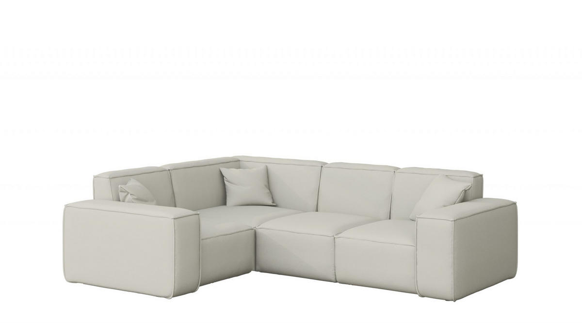 GARTENECKSOFA L-form MALIBU Stoff Odyssey Creme Links - Creme, Holz (181/73/246cm) - Kaiser Möbel