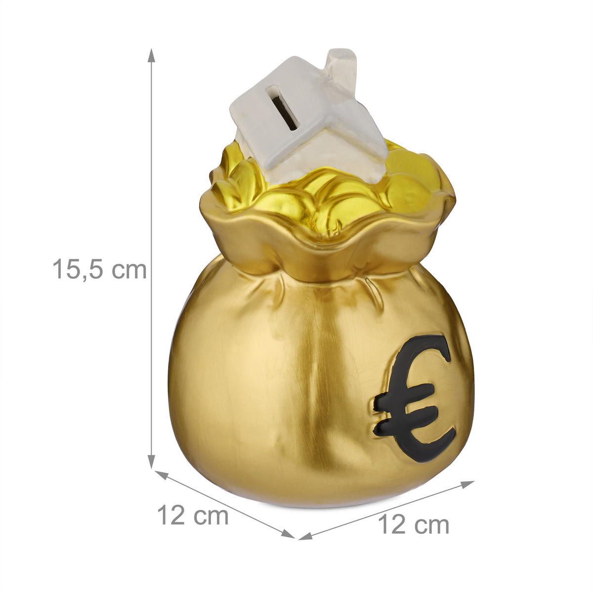 SPORENKA - zlatá, kameň (12/15.5/12cm) - Relaxdays