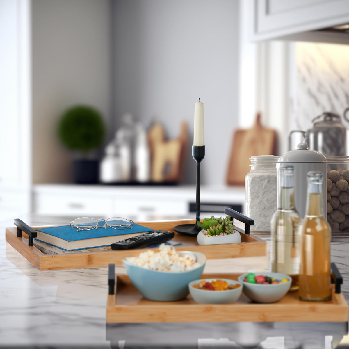 2xTABLETT - Hellbraun, Holz/Holzwerkstoff (50/7/30cm) - Relaxdays