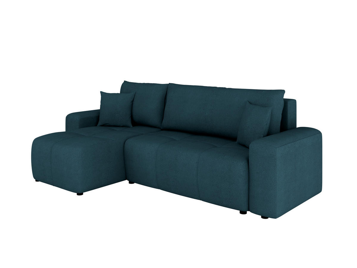 ECKSOFA Nolani mit Schlaffunktion & Bettkasten – Modern & Bequem - Türkis, Kunststoff (248/145cm) - Panda Möbel