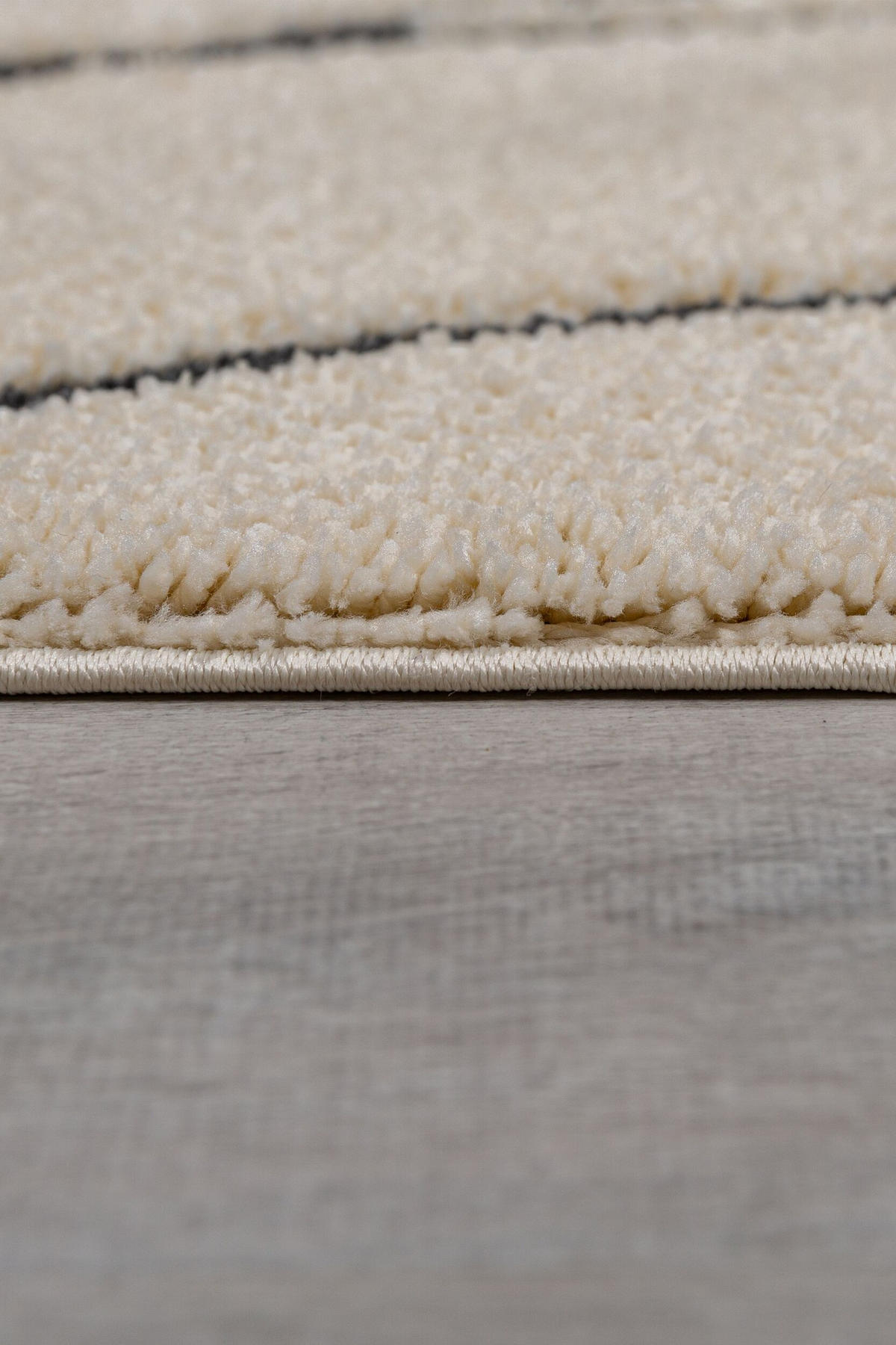 TEPPICH Hochflor Abstrakt, Schlafzimmer Creme-Schwarz Rechteckig 200x290 - Beige, Textil (200/290cm) - KADIMA DESIGN