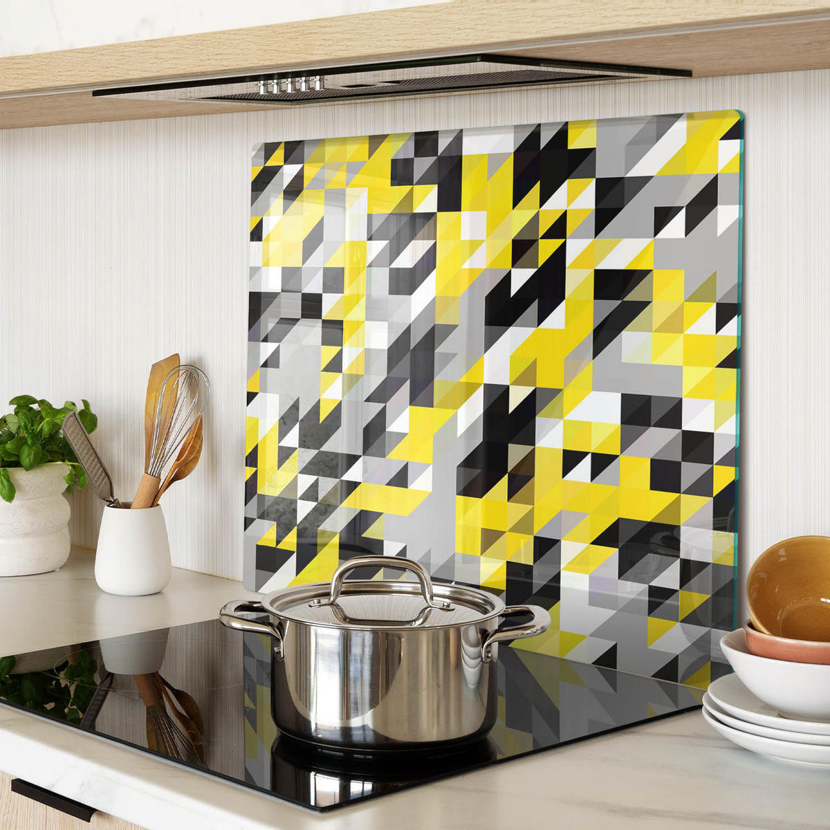 GLASPLATTE 60x52 cm Geometrische Figuren - Multicolor, Glas (60/0.4/52cm) - TULUP