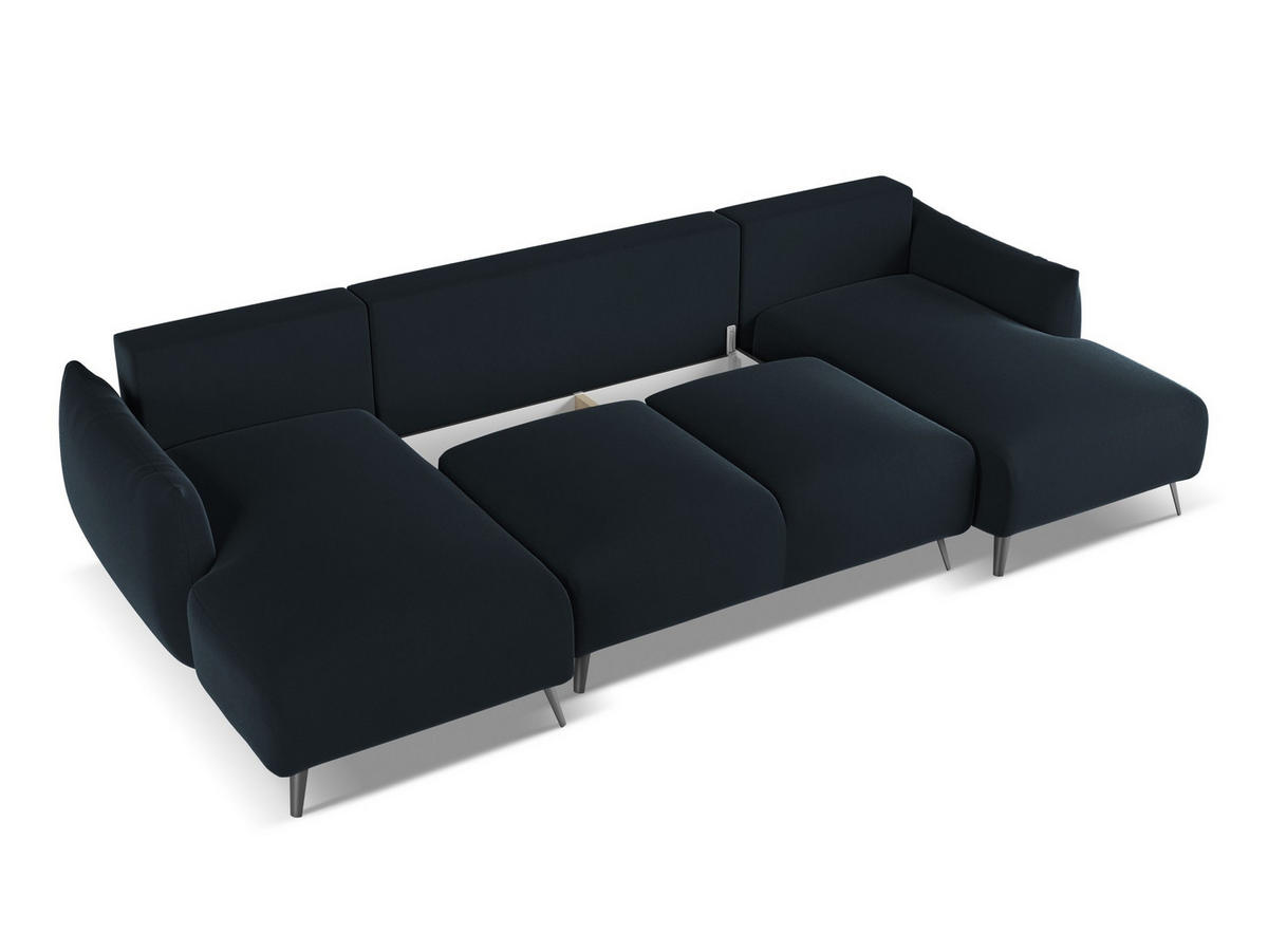3-SITZER SOFA mit Schlaffunktion Samt Stoff Grau - Schwarz/Grau, Kunststoff/Textil (216/86/105cm) - Makamii