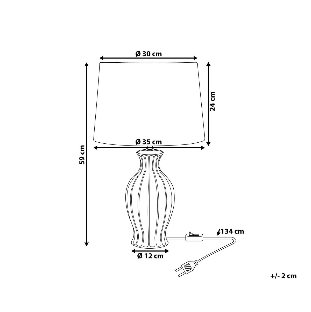 TISCHLAMPE Samina 35/35/59 cm - Grün, Keramik (35/35/59cm) - Beliani