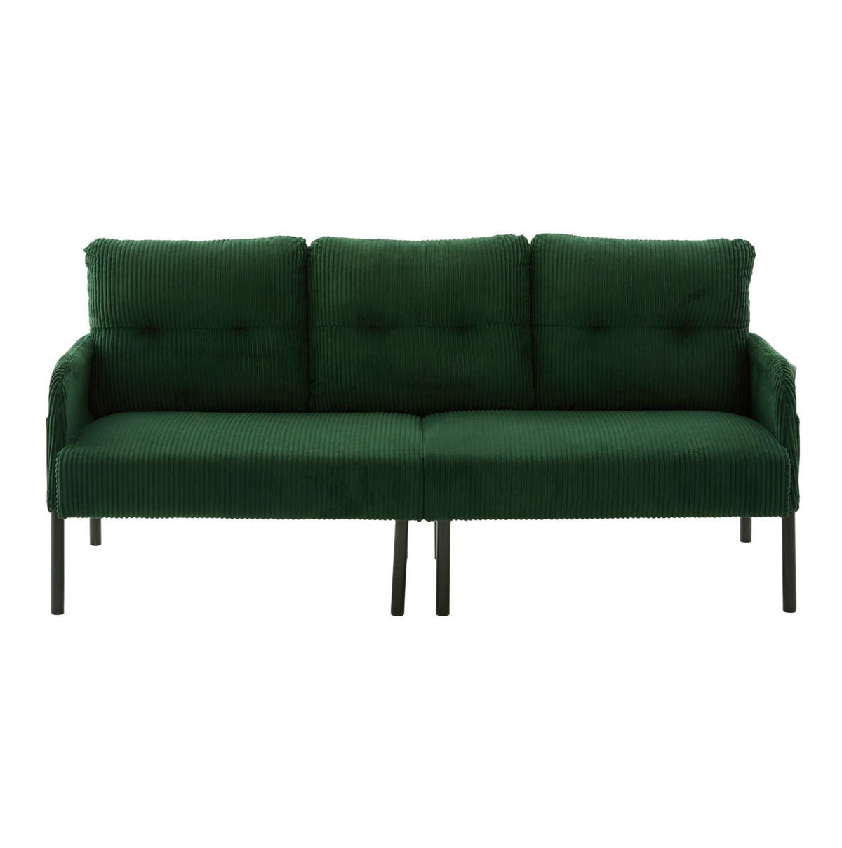 3-SITZER-SOFA 171/72/80 cm aus Cord mit Seitentasche Smaragdgrün - Smaragdgrün, Textil (72/80/171cm) - Modenvie
