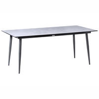 GARTENTISCH 180/90 cm Steinoptik Hellgrau Tolentino - Dunkelgrau, Kunststoff (180/90/75cm) - Beliani