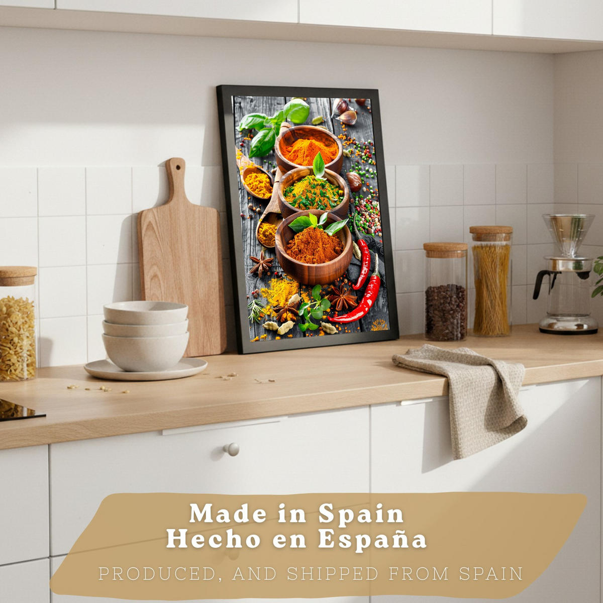 PLAKAT Sada 2 Koření A3 Černý rám - černá, papír (29.7/1/42cm) - Nacnic