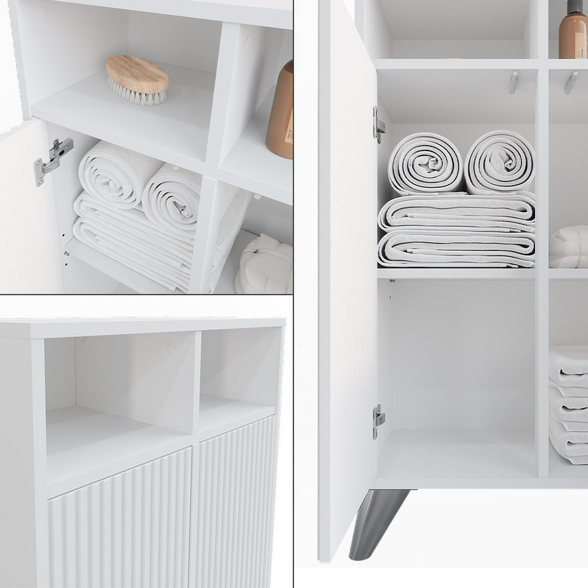 MIDISCHRANK Leano Weiß 60 x 97 cm mit 2 Türen - Weiß, Holzwerkstoff (60/97/30cm) - Vicco