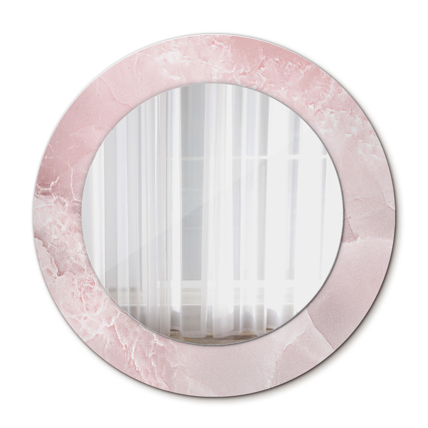 SPIEGEL Ø50 cm Rund mit Aufdruck - Pink, Glas (50/50/0.4cm) - TULUP