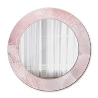 SPIEGEL Ø50 cm Rund mit Aufdruck - Pink, Glas (50/50/0.4cm) - TULUP