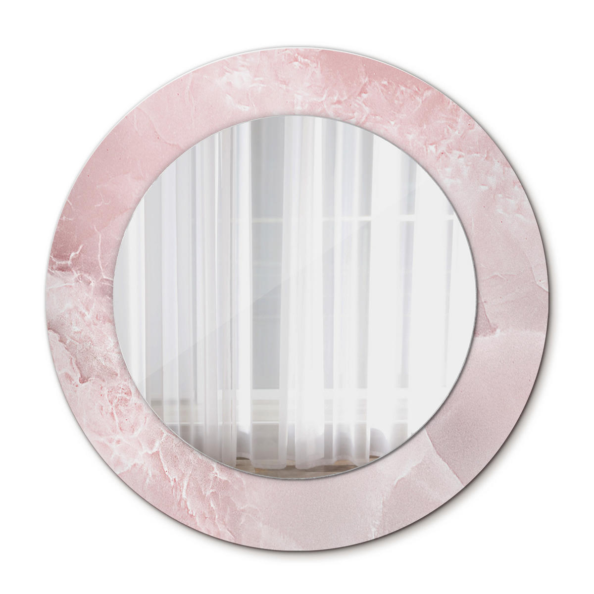 SPIEGEL Ø50 cm Rund mit Aufdruck - Pink, Glas (50/50/0.4cm) - TULUP