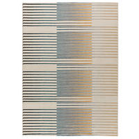 WEBTEPPICH Beige Debbi 140/200 cm - Blau/Beige, Naturmaterialien/Textil (140/200cm) - Atticgo