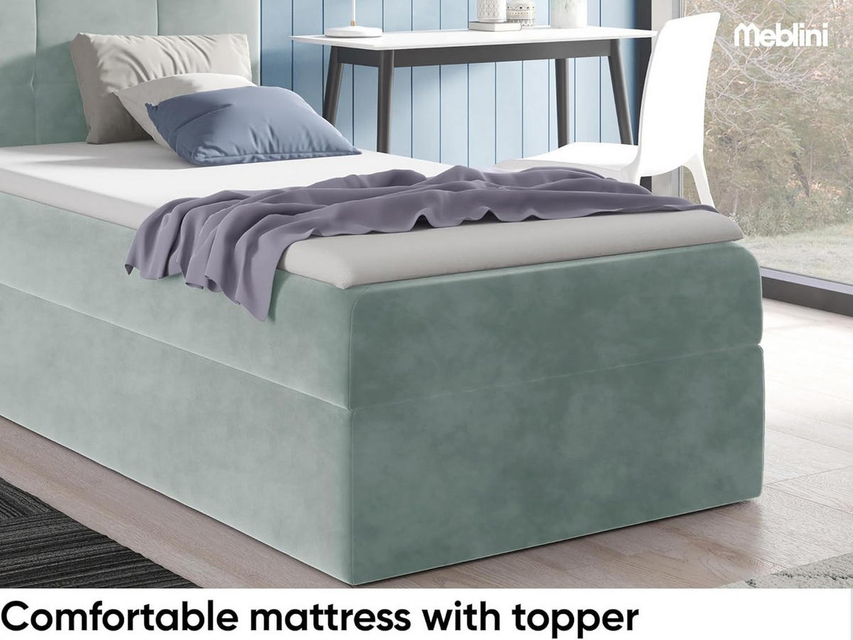 KINDERBETT MINO 2 - Blaugrau, Holzwerkstoff (94/208cm) - Meblini