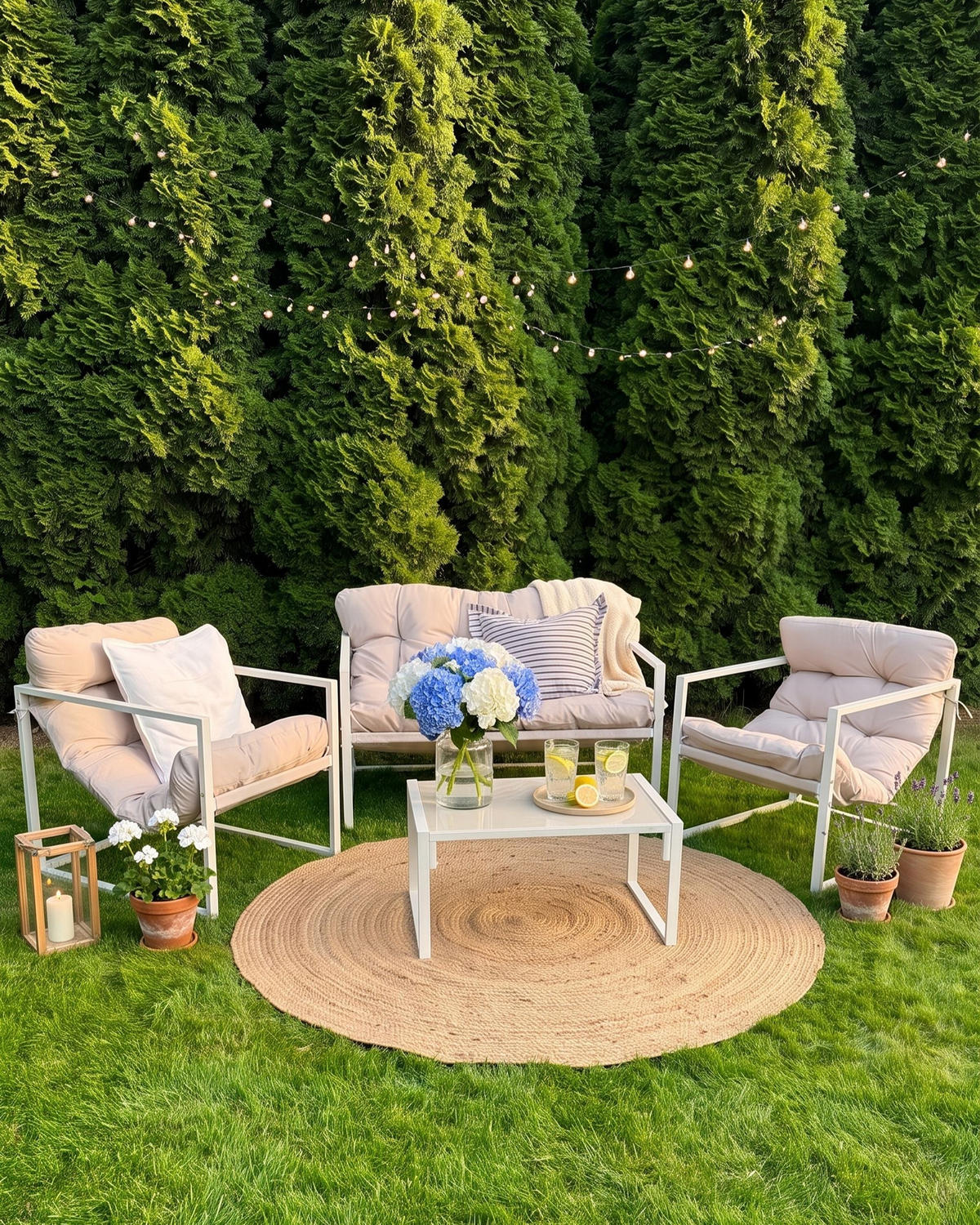 SET LOUNGE bej Garda - bej, metal - Beliani