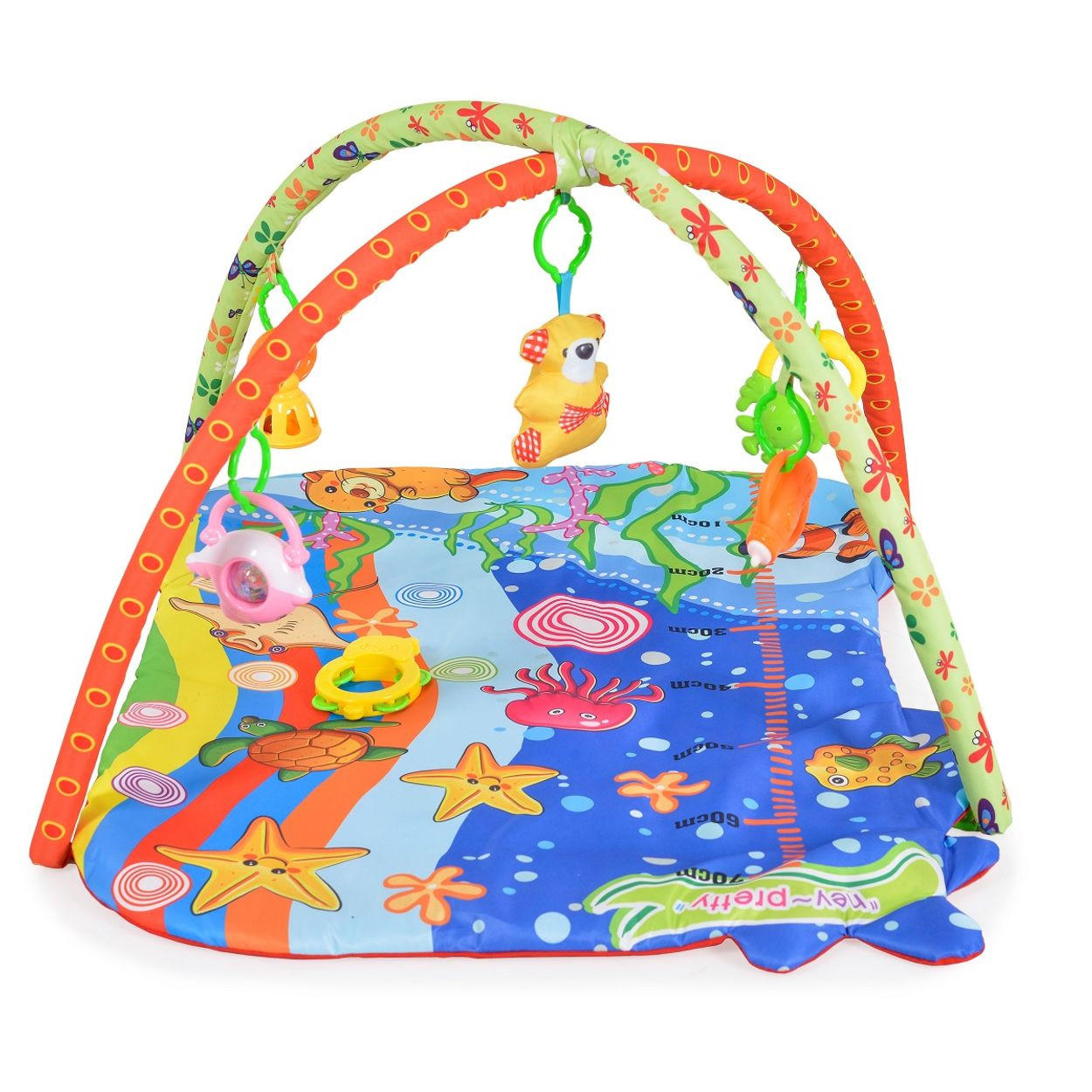 SPIELBOGEN Baby Like 143A Unterwasserwelt, 5 Spielsachen, Wachstumsskala, Krabbeldecke - Multicolor, Textil (60/43/80cm) - Moni