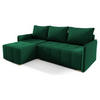 ECKSOFA GREND, L-Form mit Schlaffunktion und Bettkasten, Grün, links, Veloursstoff - Grün, Textil (210/140cm) - Sepro Meble
