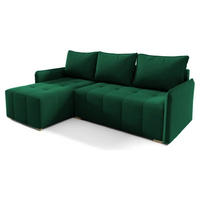 ECKSOFA GREND, L-Form mit Schlaffunktion und Bettkasten, Grün, links, Veloursstoff - Grün, Textil (210/140cm) - Sepro Meble