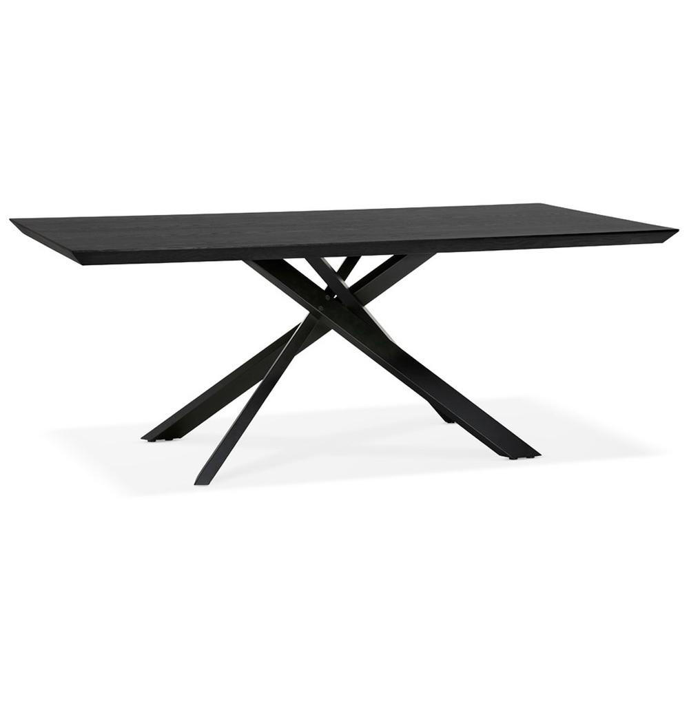 ESSTISCH Massivholz Metall X-Gestell Verschiedene Varianten NERIXO, Schwarz 200x100x75,5 cm - Schwarz, Holz/Metall (100/200/76cm) - KADIMA DESIGN