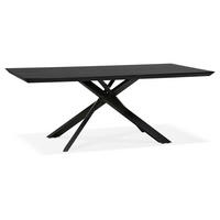 ESSTISCH Massivholz Metall X-Gestell Verschiedene Varianten NERIXO, Schwarz 200x100x75,5 cm - Schwarz, Holz/Metall (100/200/76cm) - KADIMA DESIGN