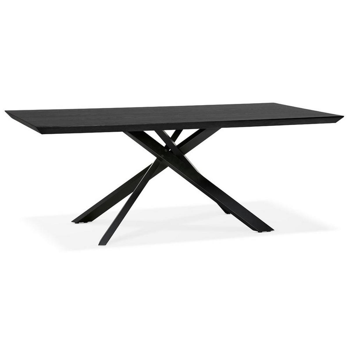 ESSTISCH Massivholz Metall X-Gestell Verschiedene Varianten NERIXO, Schwarz 200x100x75,5 cm - Schwarz, Holz/Metall (100/200/76cm) - KADIMA DESIGN