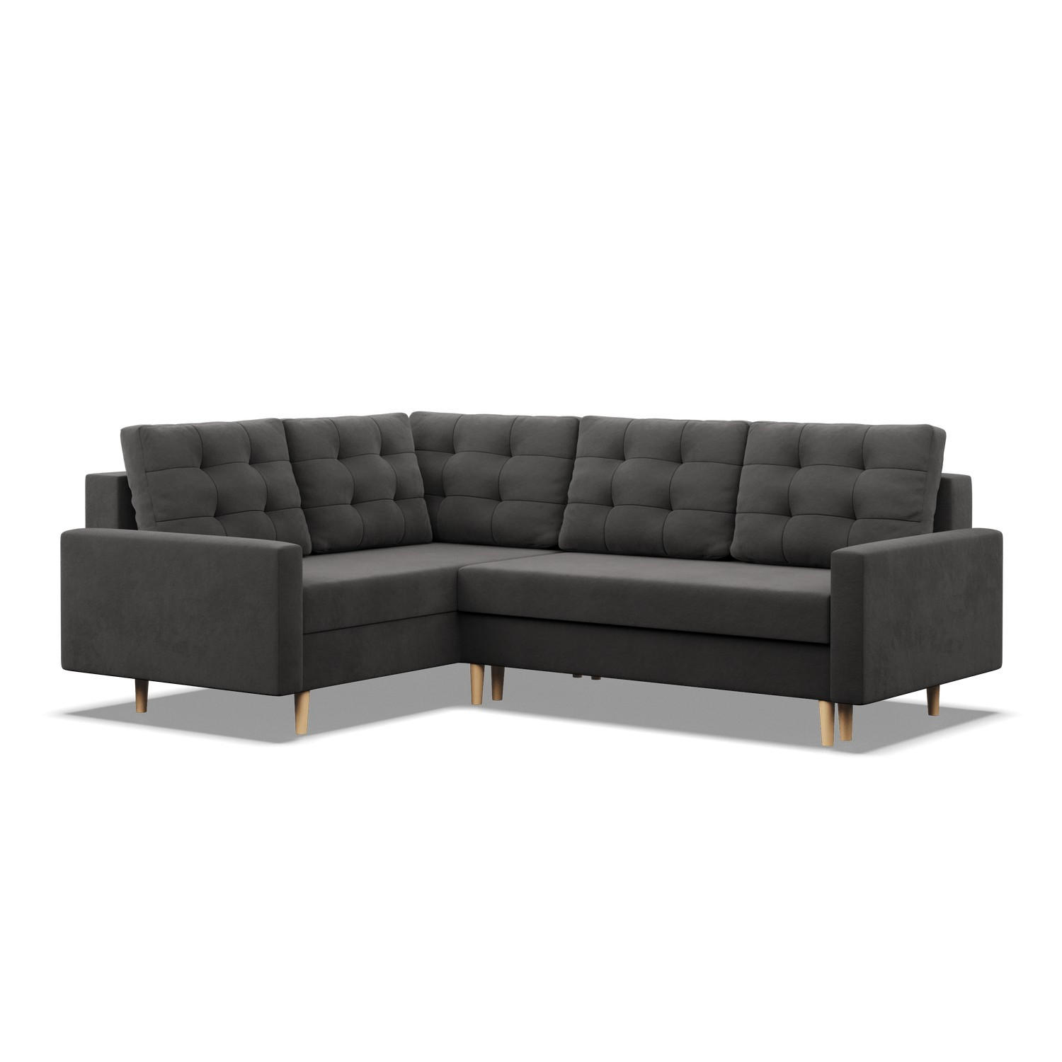 ECKSOFA LINKS MIT SCHLAFFUNKTION BLANK, Grau - Grau, Textil (223/172cm) - Mebligo