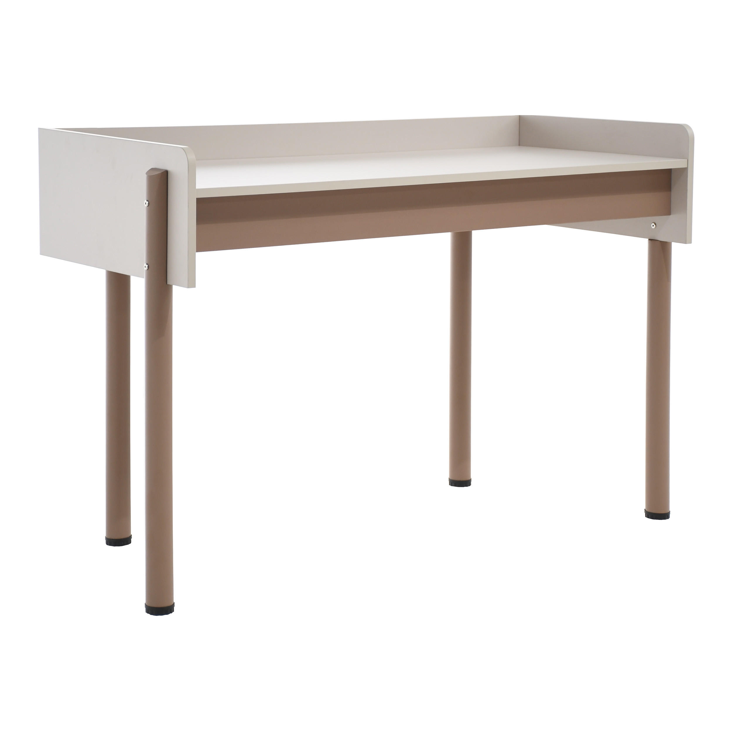 SCHREIBTISCH Boreo mit braunen Metallbeinen, 126 cm, Kaschmir+Hellbraun - Hellbraun/Kaschmir, Metall (58/126/82cm) - Beautysofa