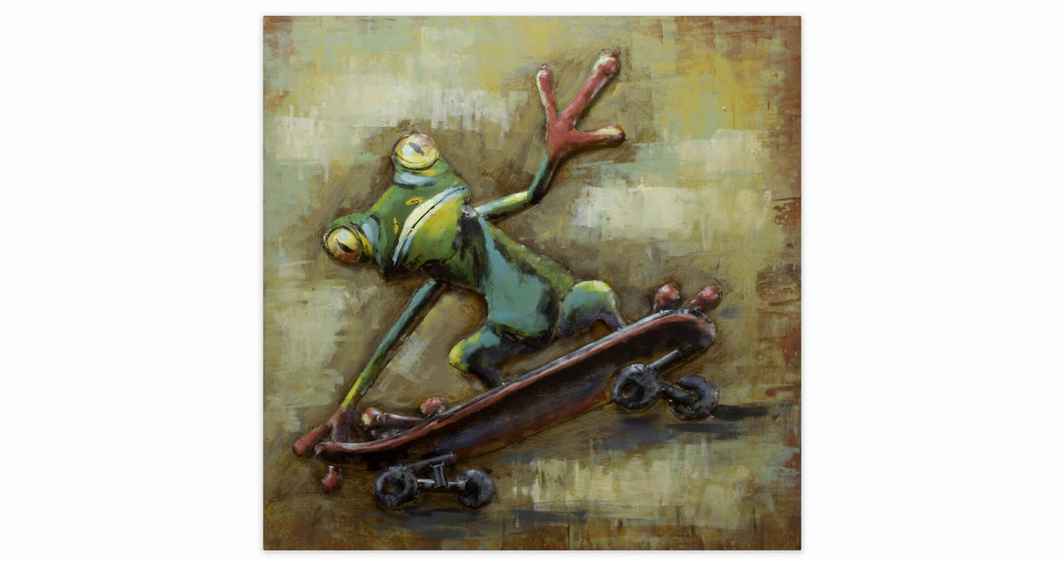 METALLBILD Grün 80/80 cm - Beige/Grün, Metall (4.6/80cm) - KUNSTLOFT