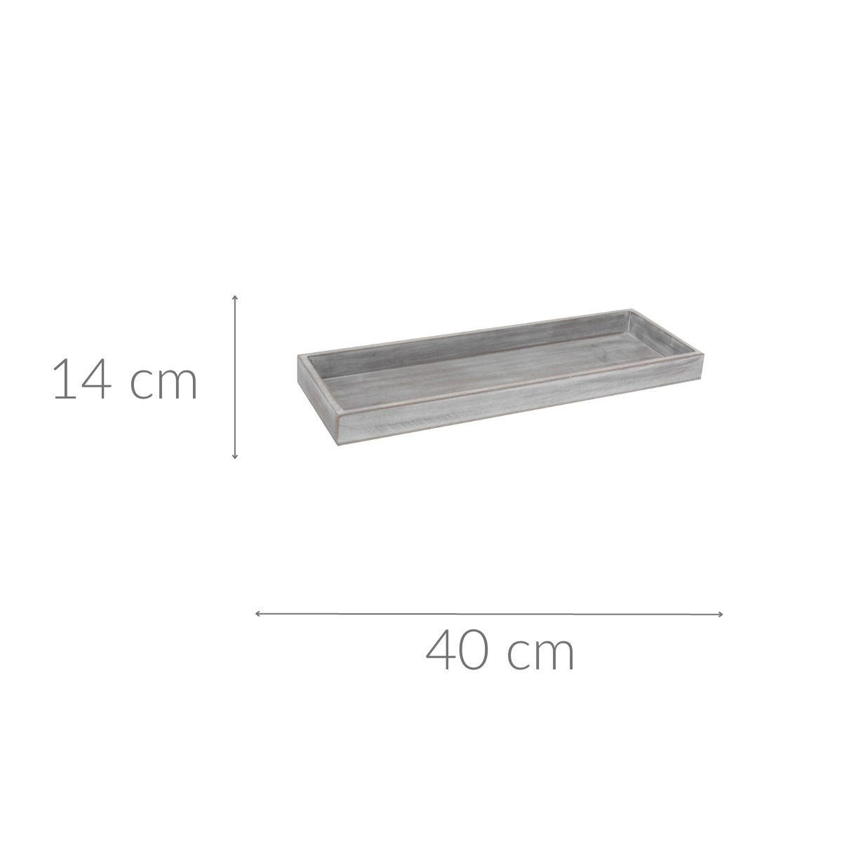 DEKOTABLETT aus Holz Grau 14,1/40,2/2,8 cm - Grau, Holzwerkstoff (40.2/2.8/14.1cm) - Home Styling Collection