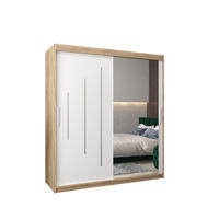 SCHWEBETÜRENSCHRANK 200/180/62 2-türig - Silberfarben/Weiß, Holz/Kunststoff (180/200/62cm) - Abiks Möbel