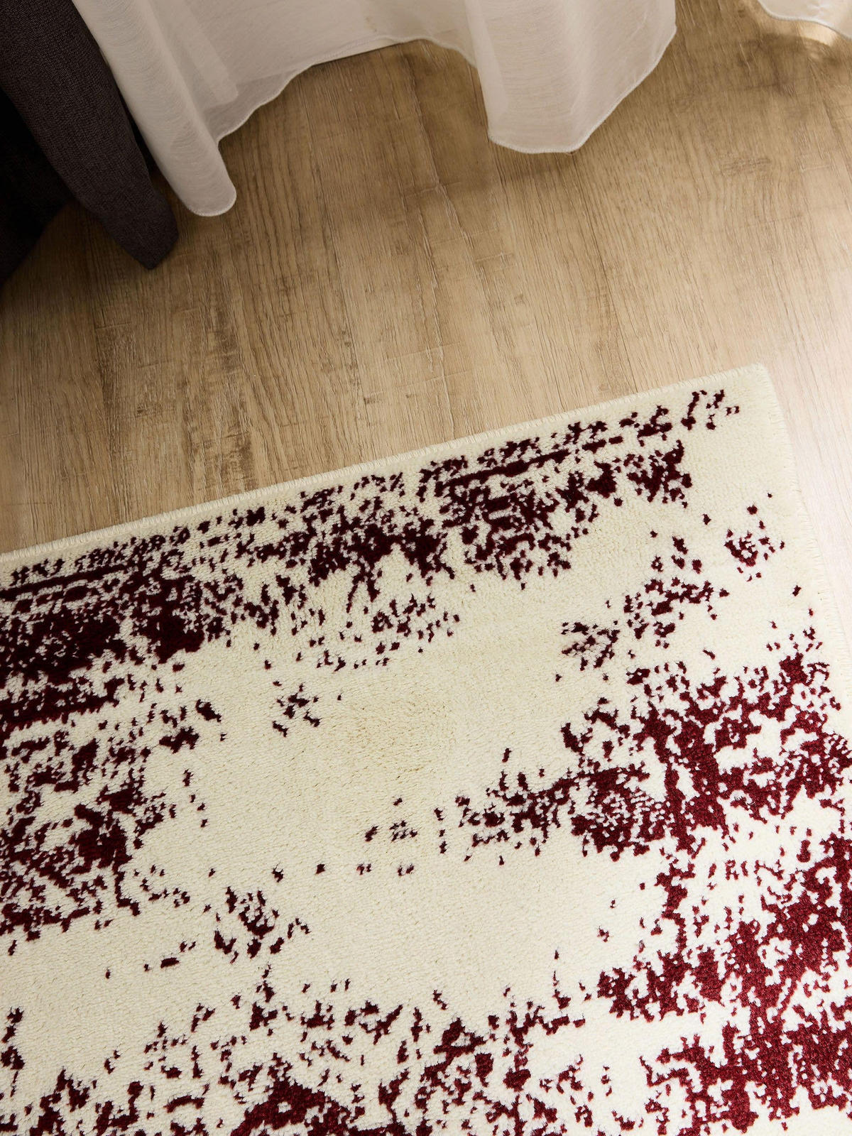 VINTAGE-LÄUFER Suki 80/240 cm - Rot/Creme, Kunststoff (80/240cm) - benuta