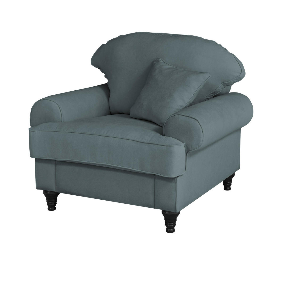 SESSEL grau Landhaus, Loungesessel 110 cm - Braun/Grau, Holz/Textil (110/95/100cm) - Furn.Design