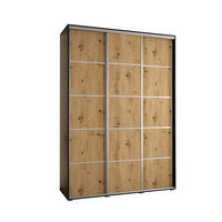 SCHWEBETÜRENSCHRANK 235,2/170/45 3-türig - Silberfarben/Schwarz, Holz/Metall (170/235/45cm) - Abiks Möbel