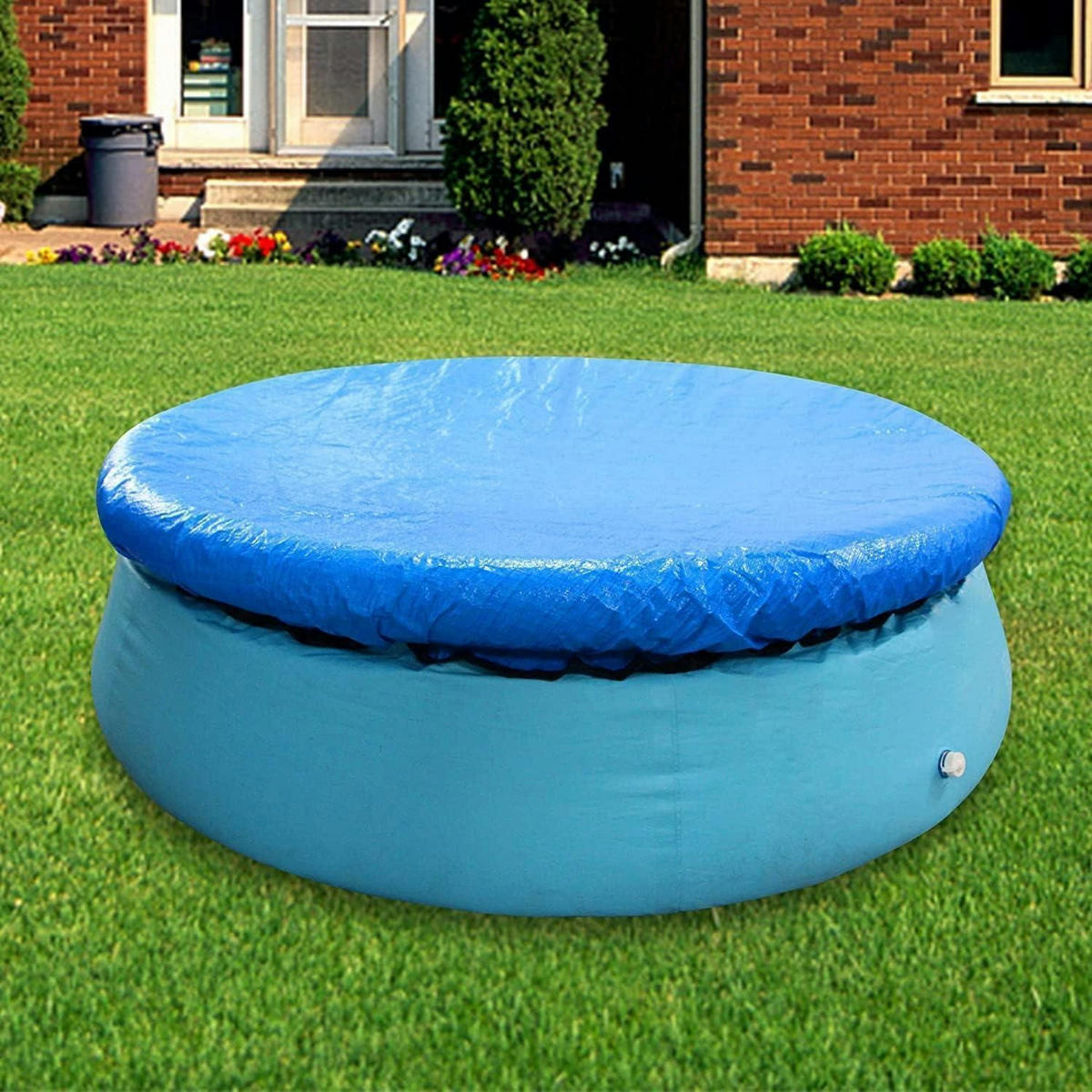 POOLABDECKPLANE Rund 305 cm Blau - Blau, Kunststoff (305/305cm)