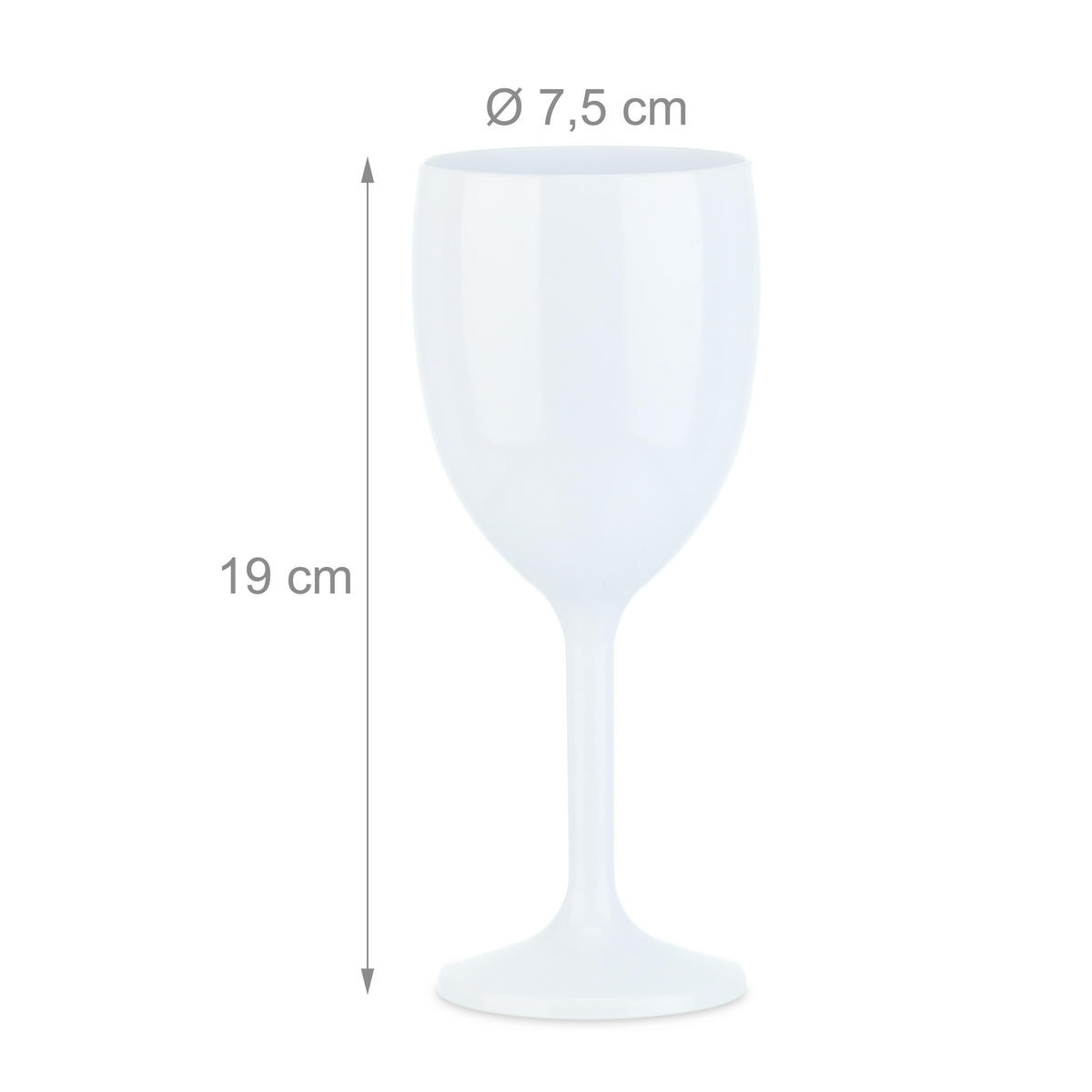 12xWEINGLÄSER - Weiß, Kunststoff (0.25L) - Relaxdays