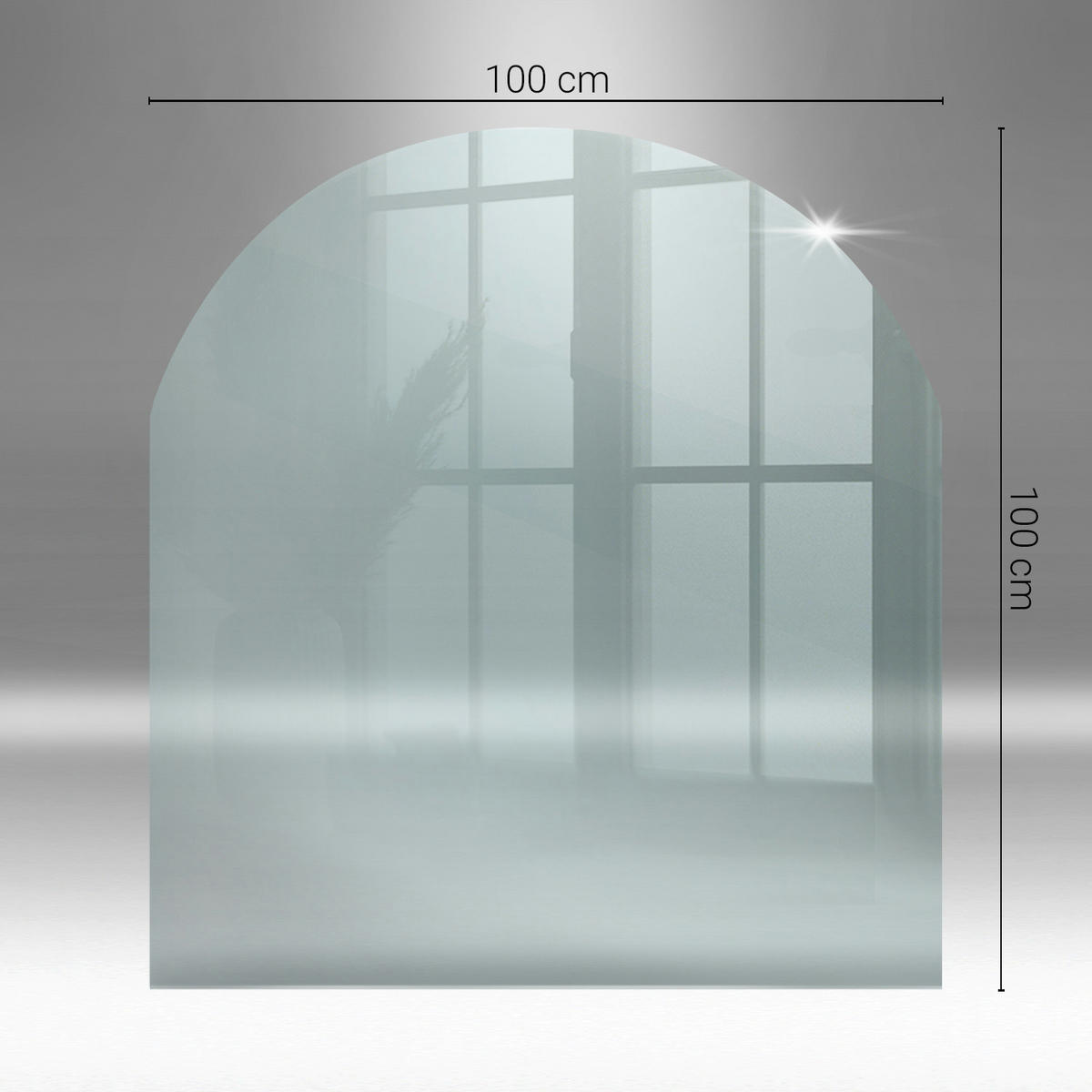 GLASPLATTE für Kamin 100x100 cm - Transparent, Glas (100/100/0.4cm) - ArtPrintCave