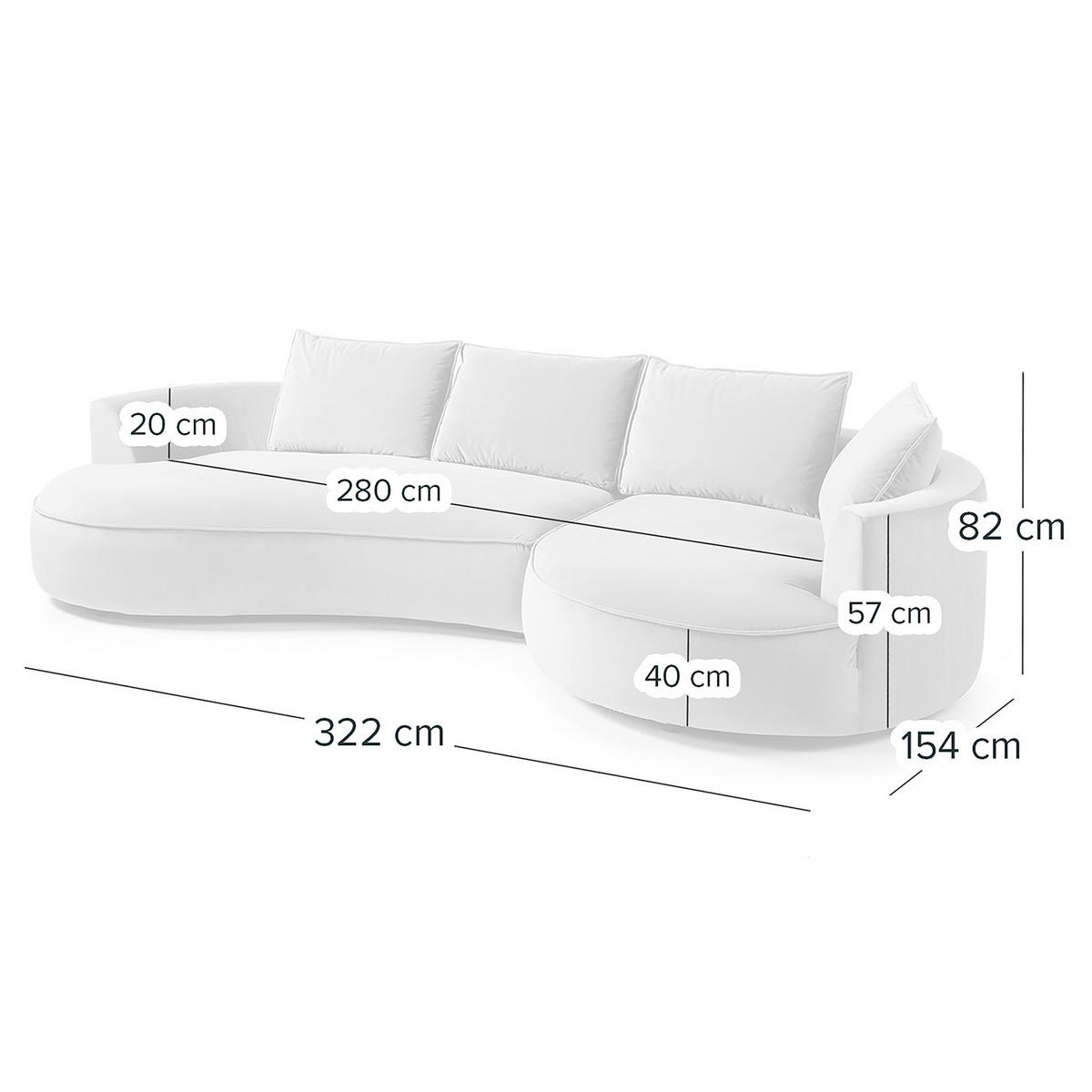BIGSOFA - Schwarz/Grau, Kunststoff/Textil (322/82/154cm) - home24