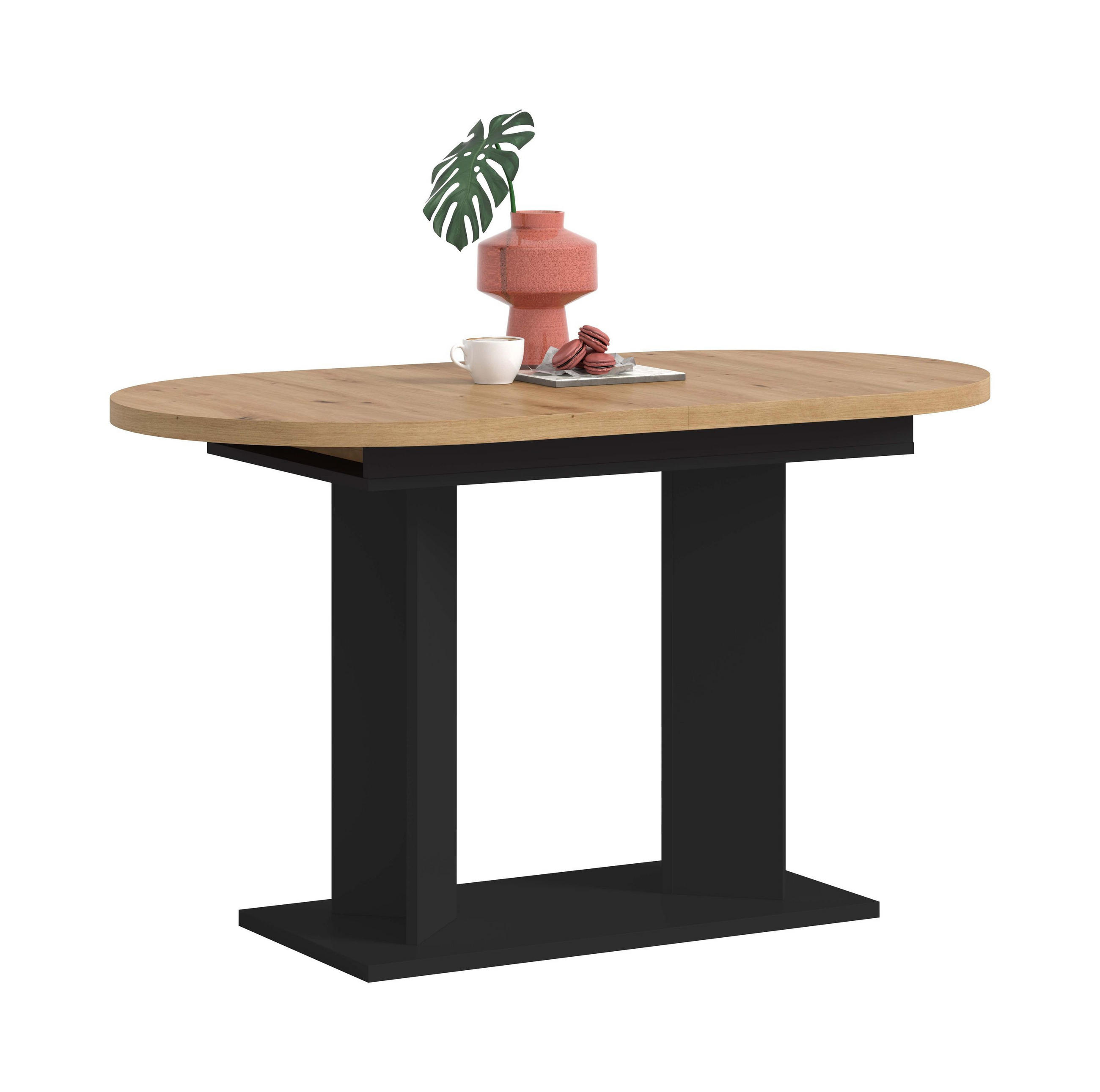 ESSTISCH GUSTAV (B/H/T: ca. 170/76/70 cm) in schwarz/Artisan Eiche Nachbildung - Schwarz, Holzwerkstoff (70/170/76cm)