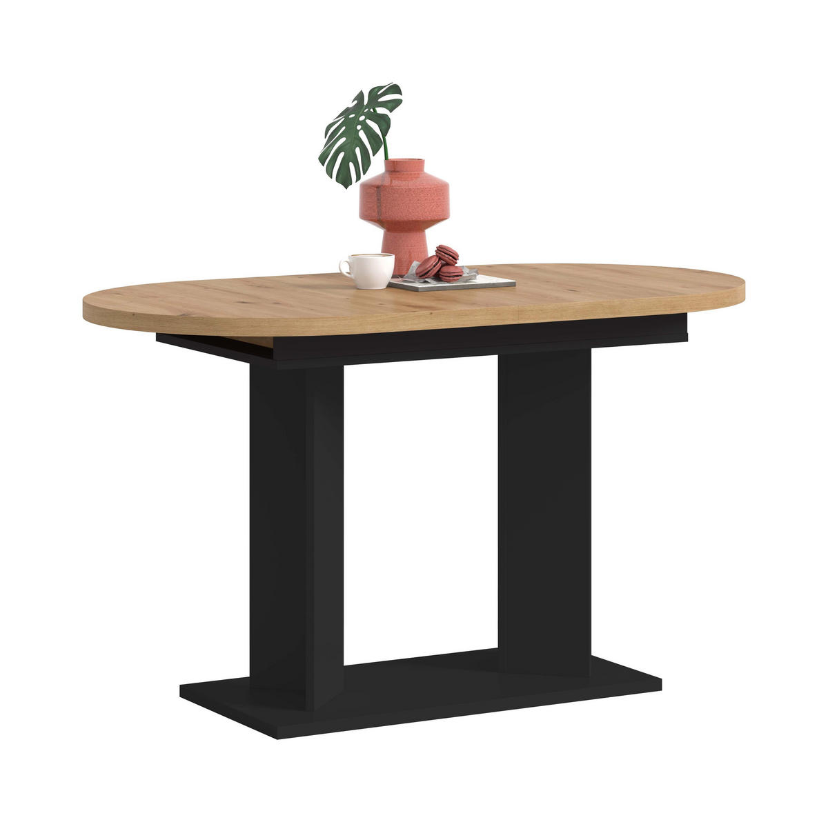 ESSTISCH GUSTAV (B/H/T: ca. 170/76/70 cm) in schwarz/Artisan Eiche Nachbildung - Schwarz, Holzwerkstoff (70/170/76cm)