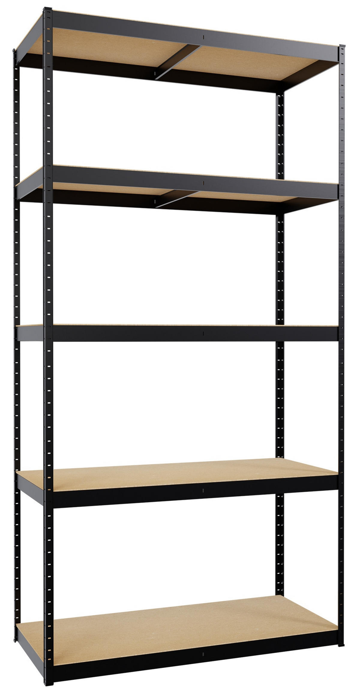 REGALSYSTEM 2 Lagerregal mit 1 Eckregal Metall schwarz - Schwarz, Metall (160/180/160cm) - CLP