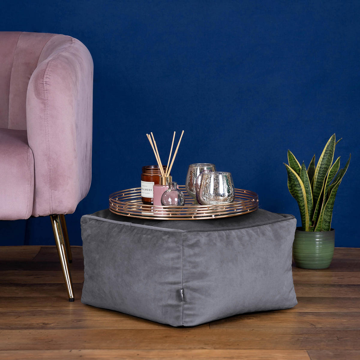 SITZPOUF Amara - Grau, Kunststoff (42/24/42cm) - icon